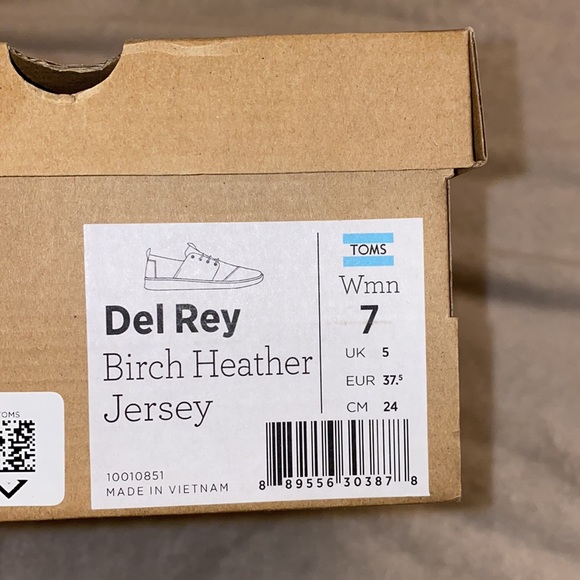 TOMS del ray size 7. birch heather jersey sneaker - Picture 7 of 7